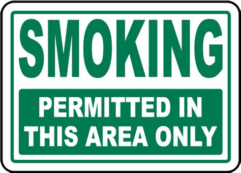 Smoking Permitted In This Area Sign - Save 10% Instantly