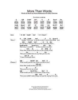 More Than Words (Guitar Chords/Lyrics) - Print Sheet Music Now