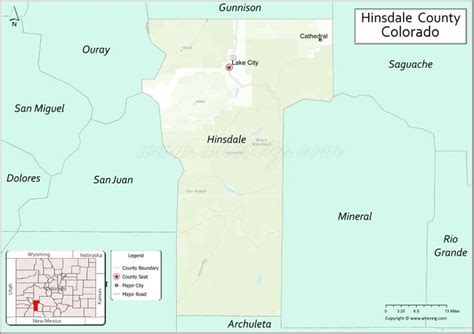 a map showing the location of hindsdale county colorado