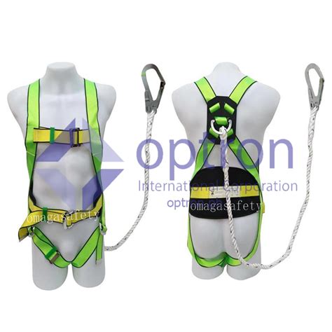 Full Body Harness with Back Support + Single Lanyard - Optron