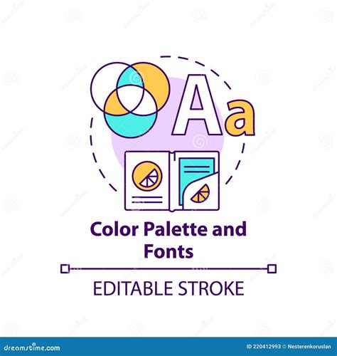 Color Palette and Fonts Concept Icon Stock Vector - Illustration of ...