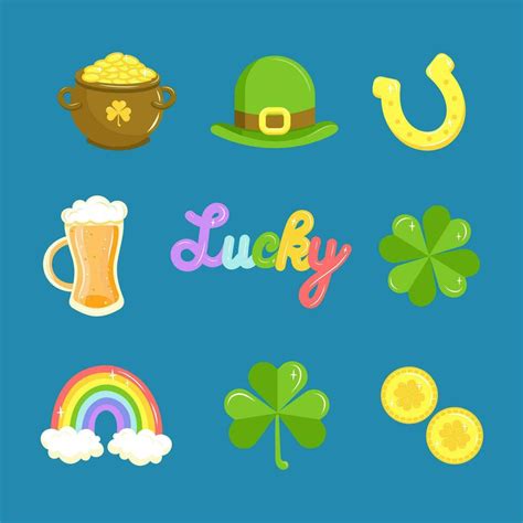 Saint Patrick's Day symbols vector set in cartoon style 35806360 Vector ...