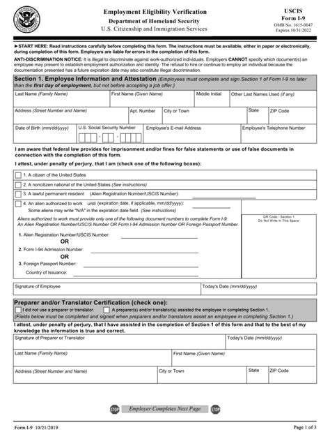 Uscis Form I 90 Fee - I9 Form 2021 Printable