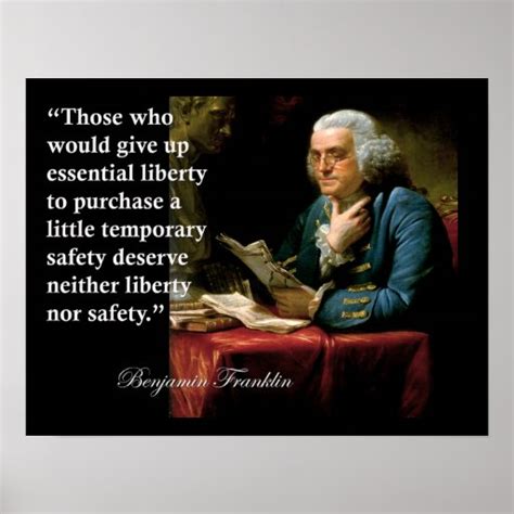 Benjamin Franklin Liberty Freedom Quote Print | Zazzle