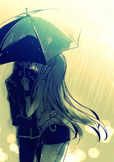 Anime illustration | A kiss under the rain | Parejas anime bonitas, Manga amor, Cosplay anime