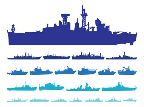 Ship Silhouettes Set Vector Art & Graphics | freevector.com