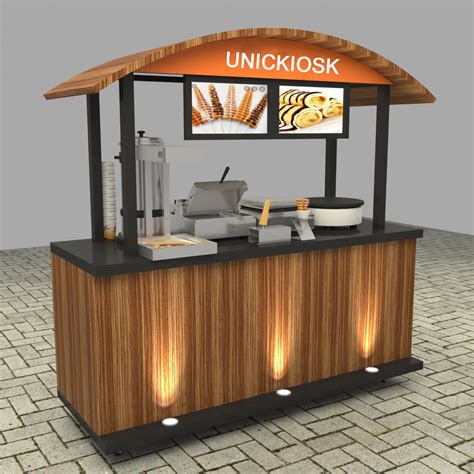 Wholesale crepe cart stand food cart with orange color for sale