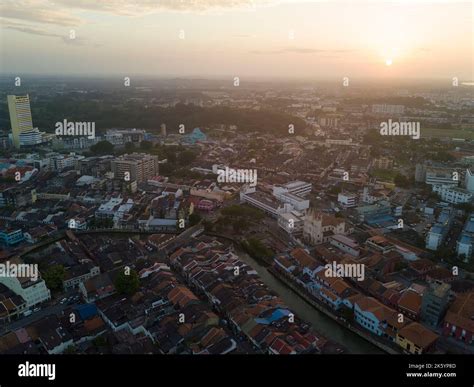 Aerial view of Malacca city during sunrise Stock Photo - Alamy