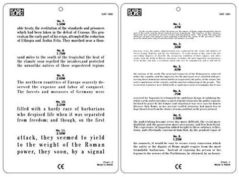 KASHSURG Jaeger Eye Chart, Near Vision Reading Test Plastic Chart ...