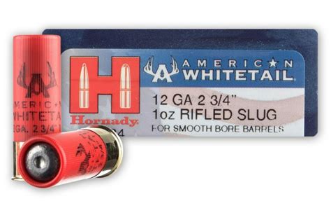 12 Gauge - 2-3/4" 1oz. Rifled Slug - Hornady American Whitetail - 100 ...