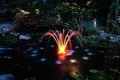 Kasco 1400JFL 1/4 HP Floating Fountain With LED Lights For Ponds Osprey ...