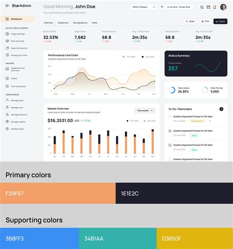 Top Color Schemes for Crafting Stunning Admin Templates with Visual Appeal