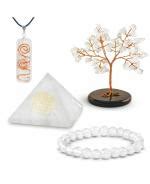 Buy Reikved Clear Quartz Healing Crystals Set Kit Crystal Tree Good ...