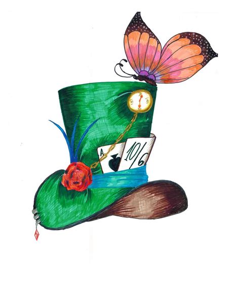 Mad hatter drawing, Mad hatter cartoon, Mad hatter hat drawing