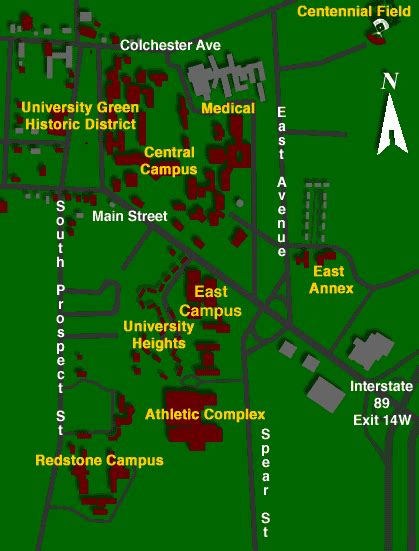 University Of Vermont Campus Map | map of interstate