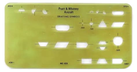 VINTAGE PRATT & Whitney AIRCRAFT Drafting Symbols Template Vintage 60's ...