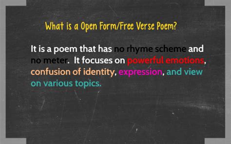 What is an Open Form/ Free Verse poem? by Sara Yuen on Prezi