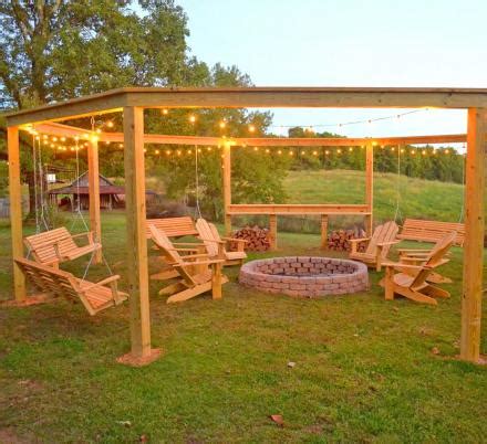 This DIY Backyard Pergola With Swings Is The Perfect Piece To Surround Your Fire Pit