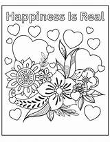 Happiness Coloring Page  Etsy sketch template