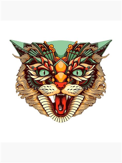 "Colorful Angry Cat Face" Poster by MeowShops | Redbubble