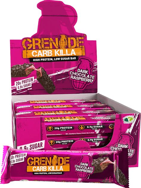 Grenade Dark Chocolate Raspberry Protein Bar 60g 12 pcs • Price