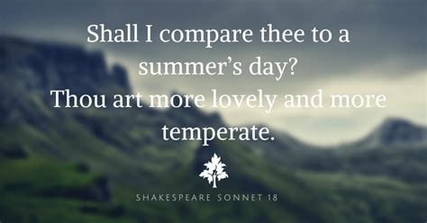 Shakespeare Sonnet 18, Shall I compare thee to a summer’s day?