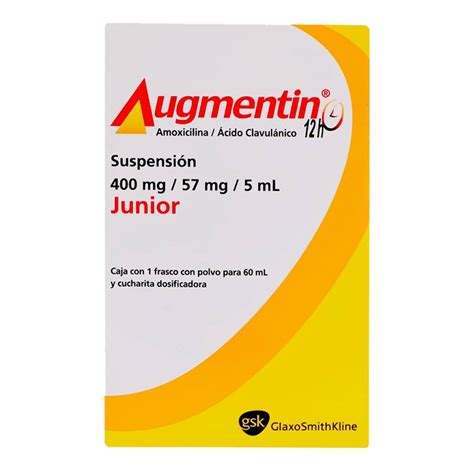 Augmentin 400 mg/57 mg/5 ml suspensión junior 60 ml || Bodega Aurrera ...