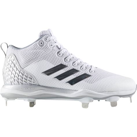 adidas Men's Poweralley 5 Mid Metal Baseball Cleats, White | Metal baseball cleats, Cleats ...