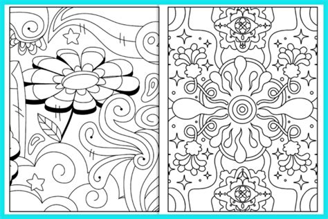 Groovy Flowers Coloring Pages