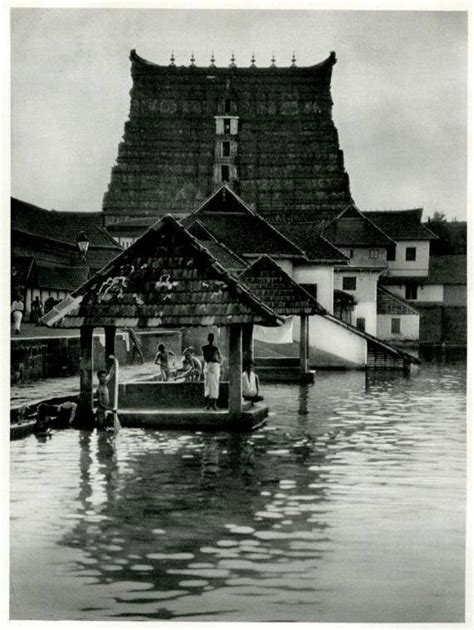 Temple and Pool in Thiruvananthapuram, Kerala - India 1928 - Old Indian ...