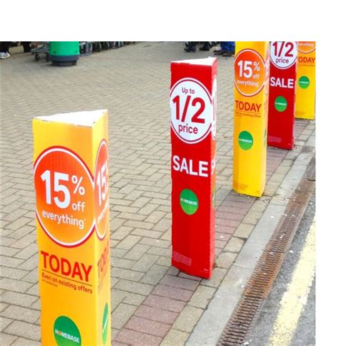 Printed Corriboard Bollard Covers | Lamp Post Sleeves and Wraps