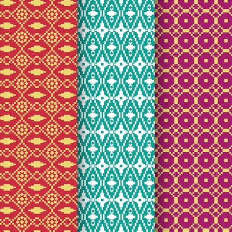 Free Vector | Songket pattern collection