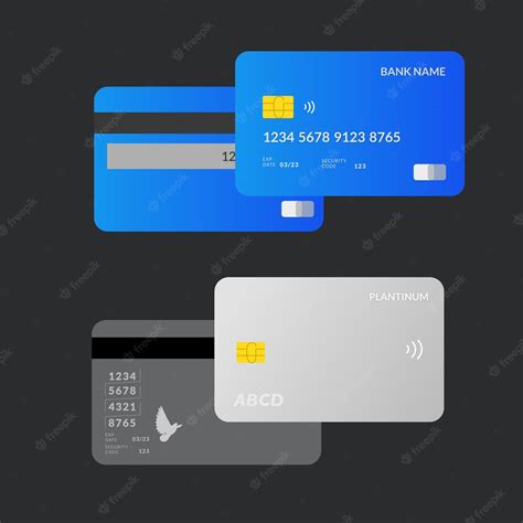 Premium Vector | Credit debit bank card front and back different designs