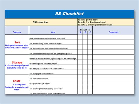 EXCEL of Checklist.xls | WPS Free Templates