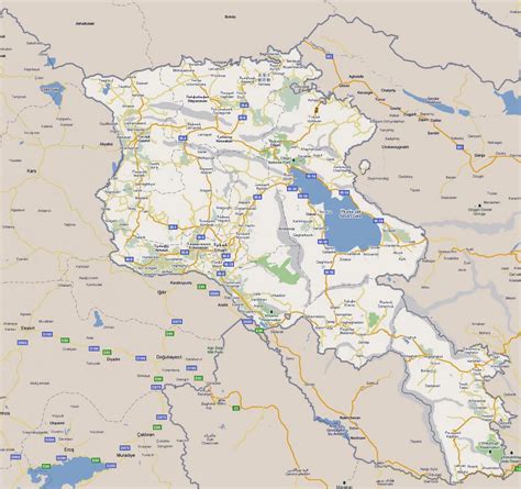 Large road map of Armenia with cities | Armenia | Asia | Mapsland ...