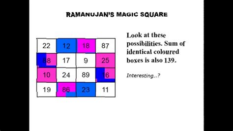 Ramanujan's Magic Square - YouTube