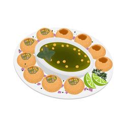 Simple cartoon indian food pani puri Royalty Free Vector