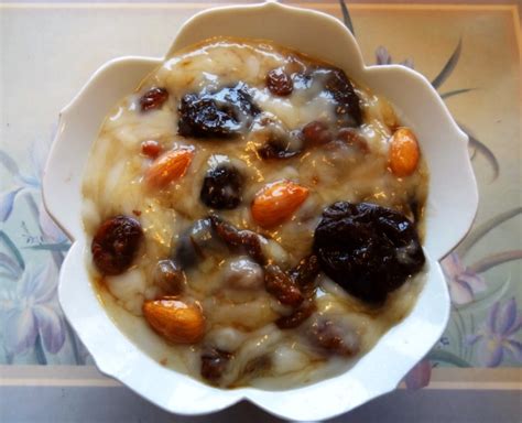 Sweet Prune Fruit Pudding with Custard is Delicious - Real Food for Life