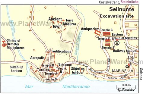 Map of the archeological site of Selinunte. | Map, Excavation ...