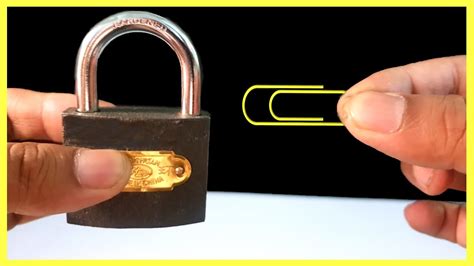 How to open Lock without Key with Paper Clip 🔴| Unlock Lock with Paper Clip | Life Hack - YouTube