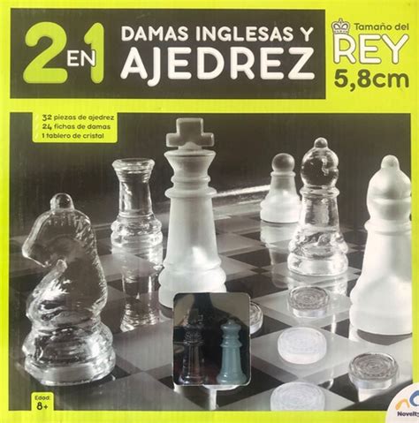 Ajedrez Y Damas Inglesas 2 En 1 Tablero De Cristal Vidrio | Envío gratis