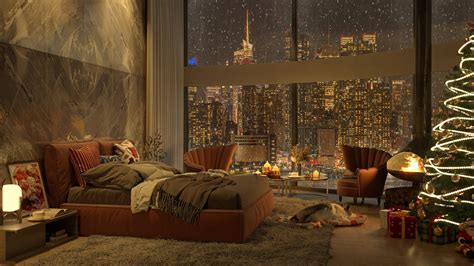 4K Cozy Bedroom in A Luxury New York Apartment - Jazz Music for Relax ...