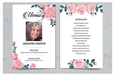 funeral prayer cards templates - Karri Liu