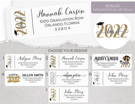 Class of 2022 Address Label, Graduation Invitation Address Label ...