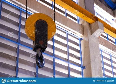 Crane Hooks for Lifting Cranes in Factories Stock Image - Image of elevator, background: 140551457