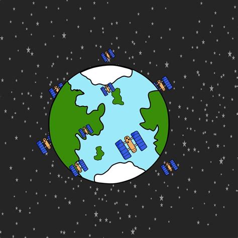 satellite orbiting the earth 5138969 Vector Art at Vecteezy