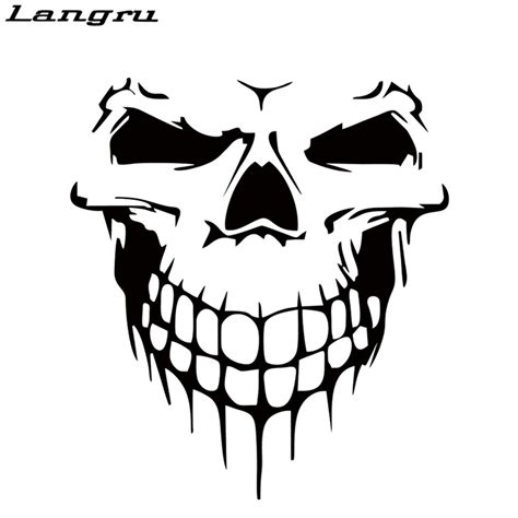 Langru Hot Sale Cool Graphics Skull Hood Decal Vinyl Large Graphic Sticker Car Stying Art Decals ...