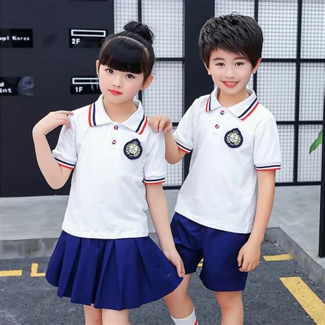 Girl Boys Japanese Korean School Uniforms Kids Navy Style Tops Skirt ...