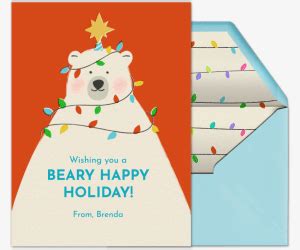 Beary Happy Holiday Card | Holiday invitations, Christmas holiday ...