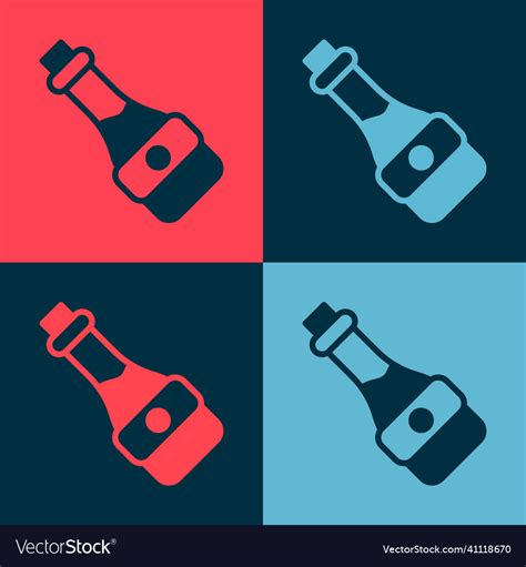 Pop art soy sauce bottle icon isolated on color Vector Image